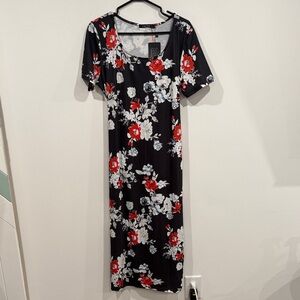 NWT Black Floral Maxi Dress